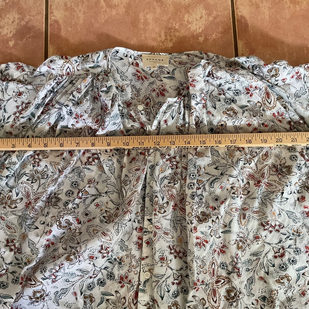 Sezane Flowy cotton blouse size EU36  very good condition - Picture 8 of 11